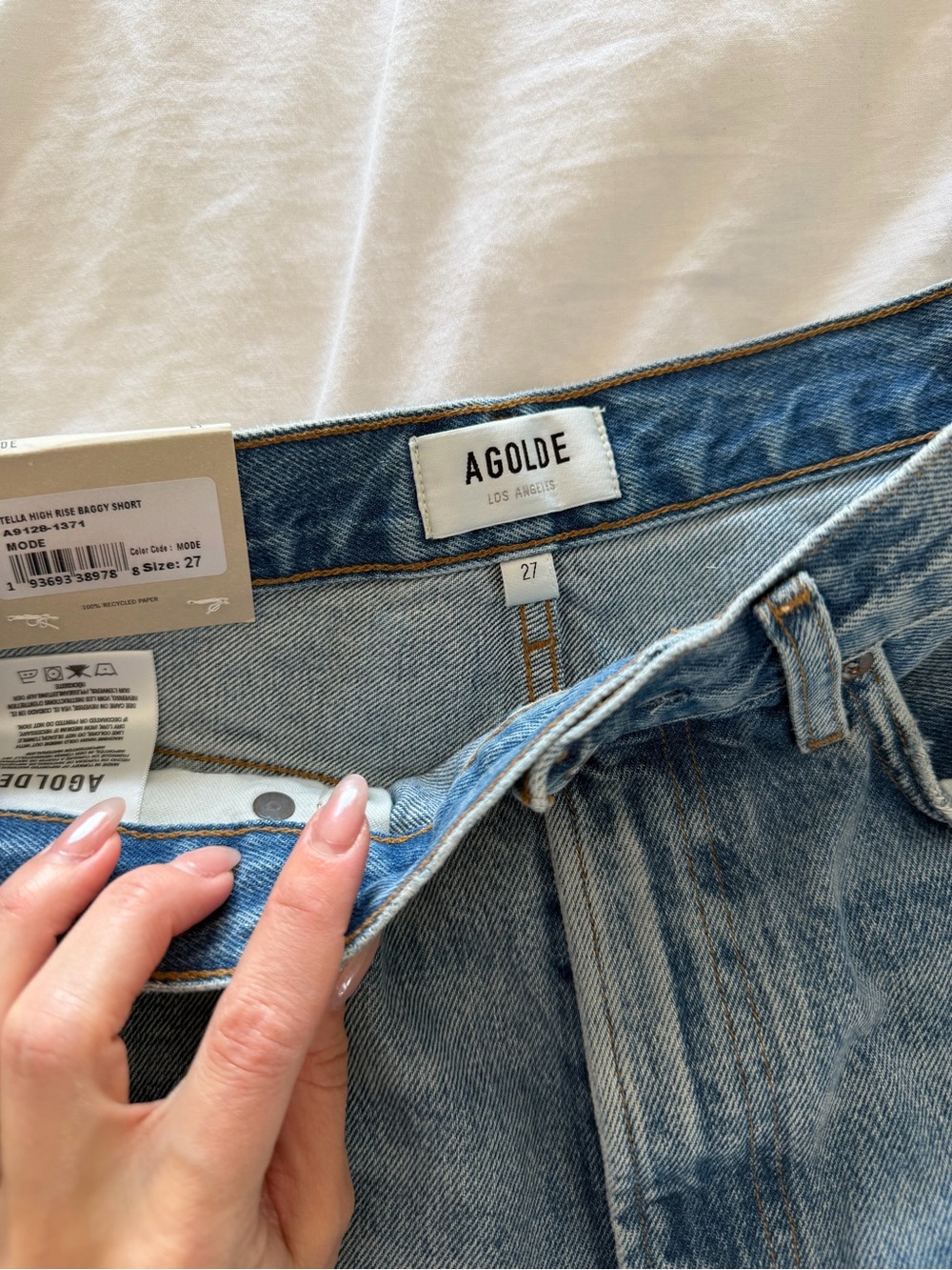 Agolde Stella High Rise Baggy Short - Picture 3 of 5